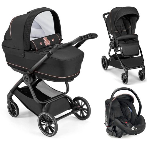 CAM Techno Deluxe babakocsi szett Joy Romantic 517 fekete vázzal V90S Area hordozóval MTB