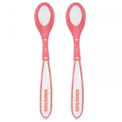 Kikkaboo Boo etetőkanál hőérzékelős szilikon 2db pink