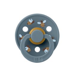   BIBS játszócumi - Studio Méhecskék Colour natúr kaucsuk 0-6 hó páva 1db tasakban