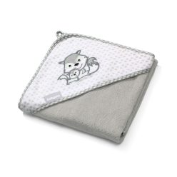   BabyOno fürdőlepedő kapucnis bambusz 100x100cm szürke róka 346/03