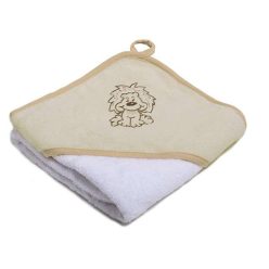   Stella fürdőlepedő hímzett 80x80cm drapp-fehér oroszlán