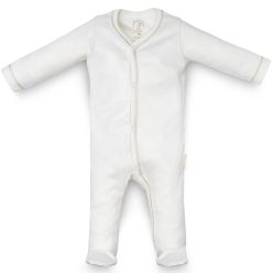   Kenguru Gold hosszú ujjú rugdalozó pamut Elölpatentos ecrű díszfedőzött 56