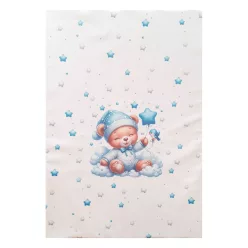 Color pelenkázó lap sík 70x50cm Maci fiú kék