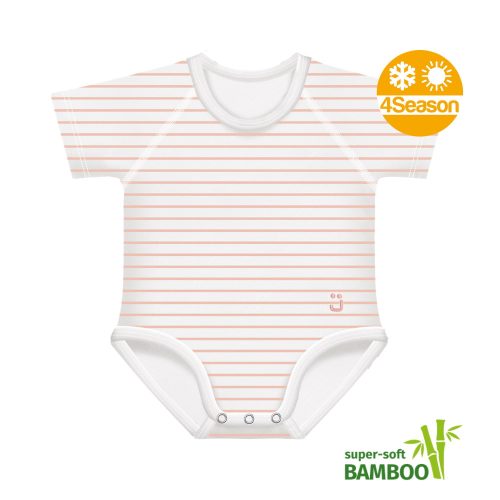 J Bimbi kombidressz 0-36 hó bambusz 4 Seasons csíkos barack 12043