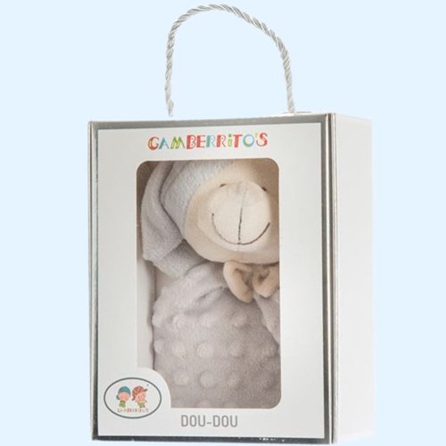 Gamberritos szundikendő - plüss buborékos anyagú maci szürke 10702