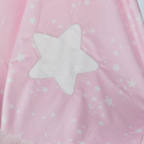 Gamberritos takaró plüss 80x110cm csillagos rózsaszín 10721