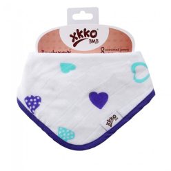   Xkko nyálkendő patentos bambusz óceánkék szívek BMBBND026