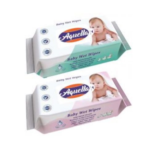 Aquella Kids Baby nedves törlőkendő Mix (kék, rózsaszín) 72 db