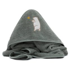 Fillikid kapucnis törölköző 75x75 maci zöld 1032-54