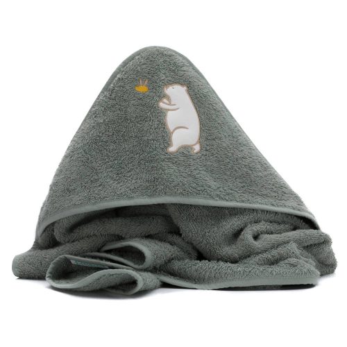 Fillikid kapucnis törölköző 75x75 maci zöld 1032-54