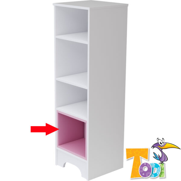 Todi polcbetét keskeny nyitott polcos szekrényhez Bianco Pink