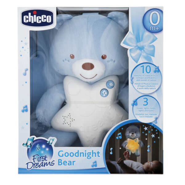 Chicco éjjeli fény zenélő Goodnight bear mackó kék