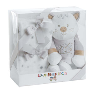 Gamberritos takaró - wellsoft 80x110cm - plüss játékkal pólós cica