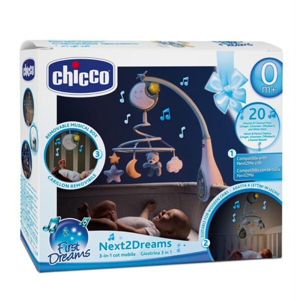 Chicco zenélő forgó Next 2 Dreams - éjszakai fény kék