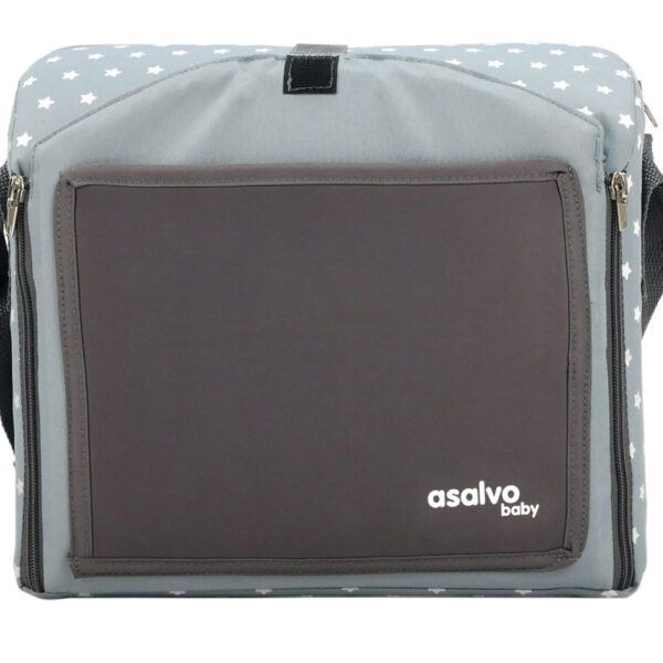 Asalvo Go Anywhere textil székmagasító Stars Grey 6-36 hó, 15 kg-ig
