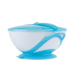 BabyOno tányér - tapadó aljú, fedeles, kanállal kék