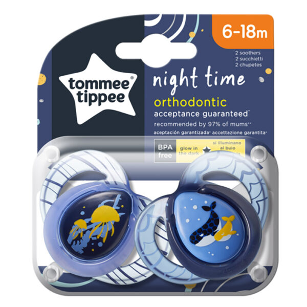 Tommee Tippee játszócumi CTN Night 2 db 6-18hó