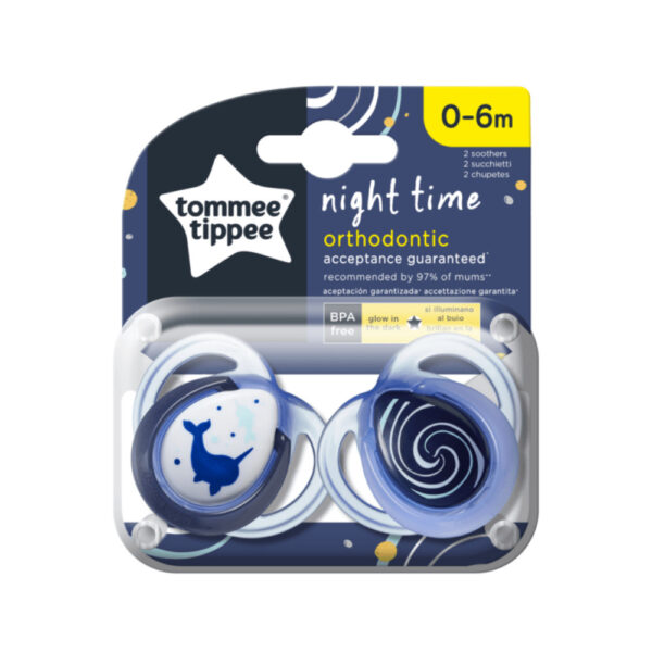 Tommee Tippee játszócumi CTN Night 2 db 0-6 hó