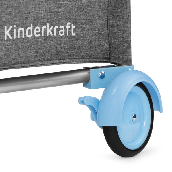 Kinderkraft utazóágy Joy kiegészítőkkel szürke-kék